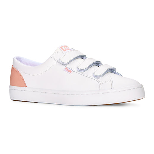 Women's Tiebreak Leather Sneaker White / Blossom (WH67880)