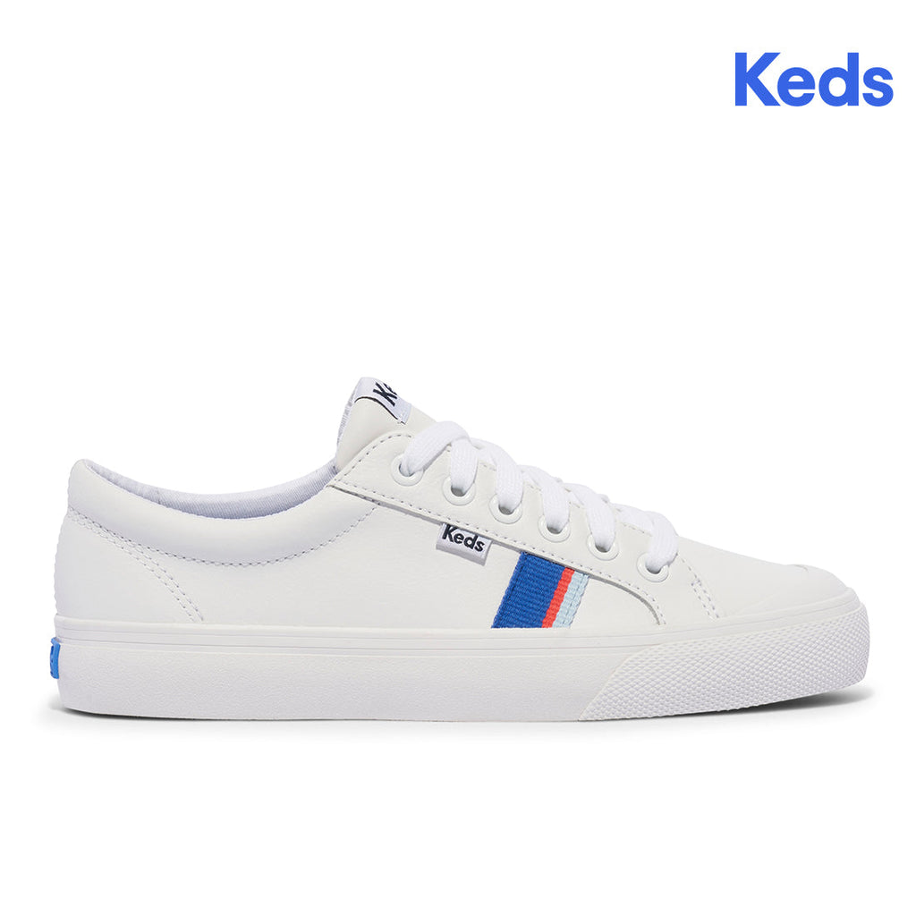 Women's Jump Kick Leather Toe Cap White/Red/Blue (WH67993)