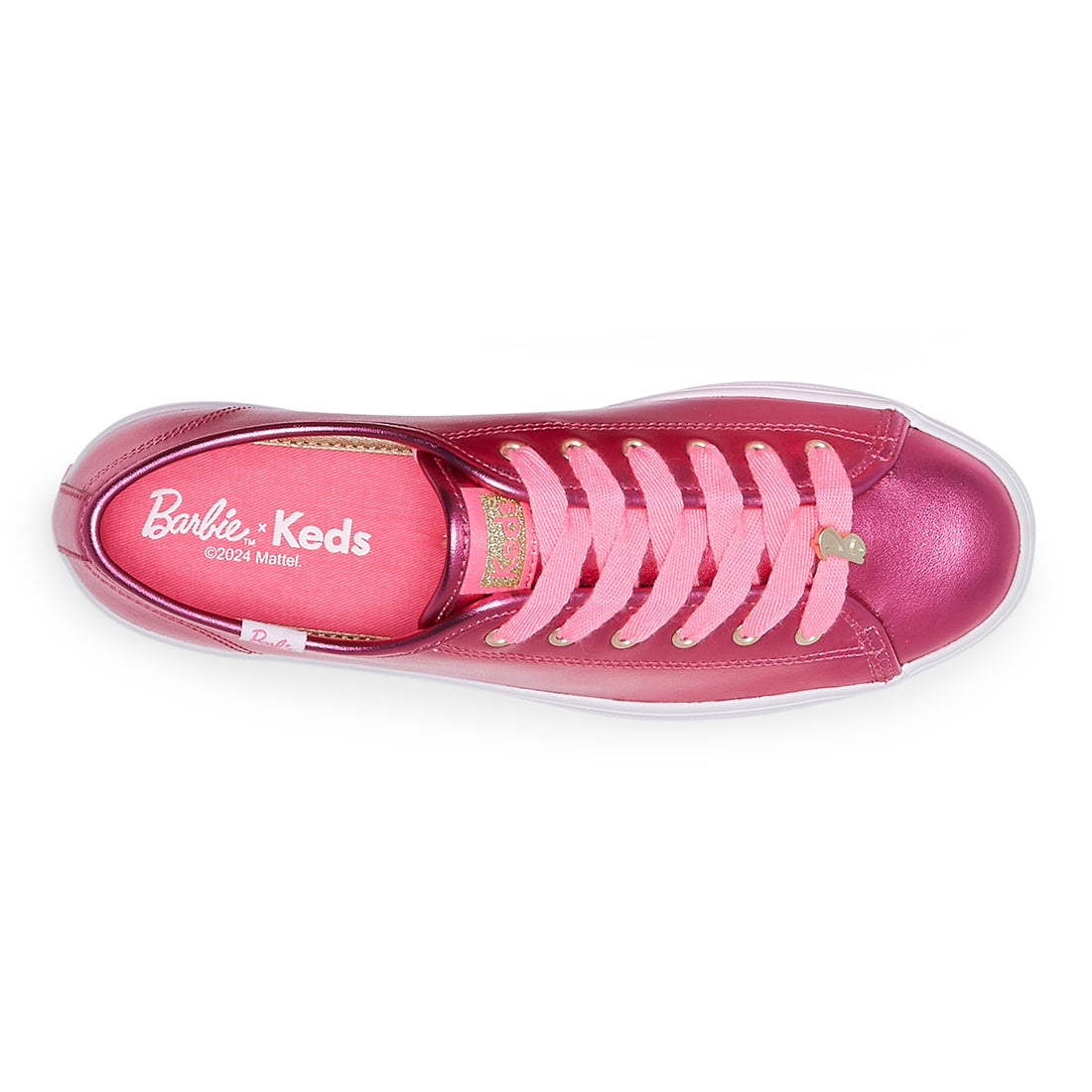 Women's Barbie Triple Up Metallic Leather Sneaker Pink (WH68064)