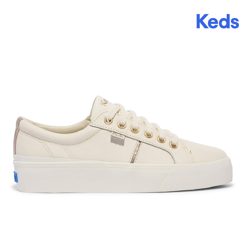 Women's Jump Kick Duo Leather Metallic Pops Off-White Sneaker (WH68090-JKDUO827)