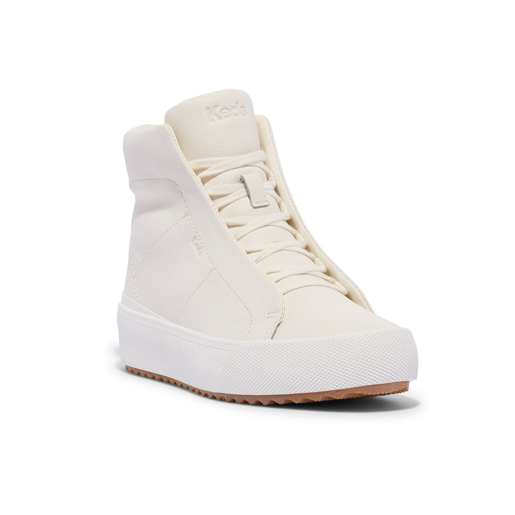 Keds Womens' Remi Mid Zip Leather Off White (WH68100)