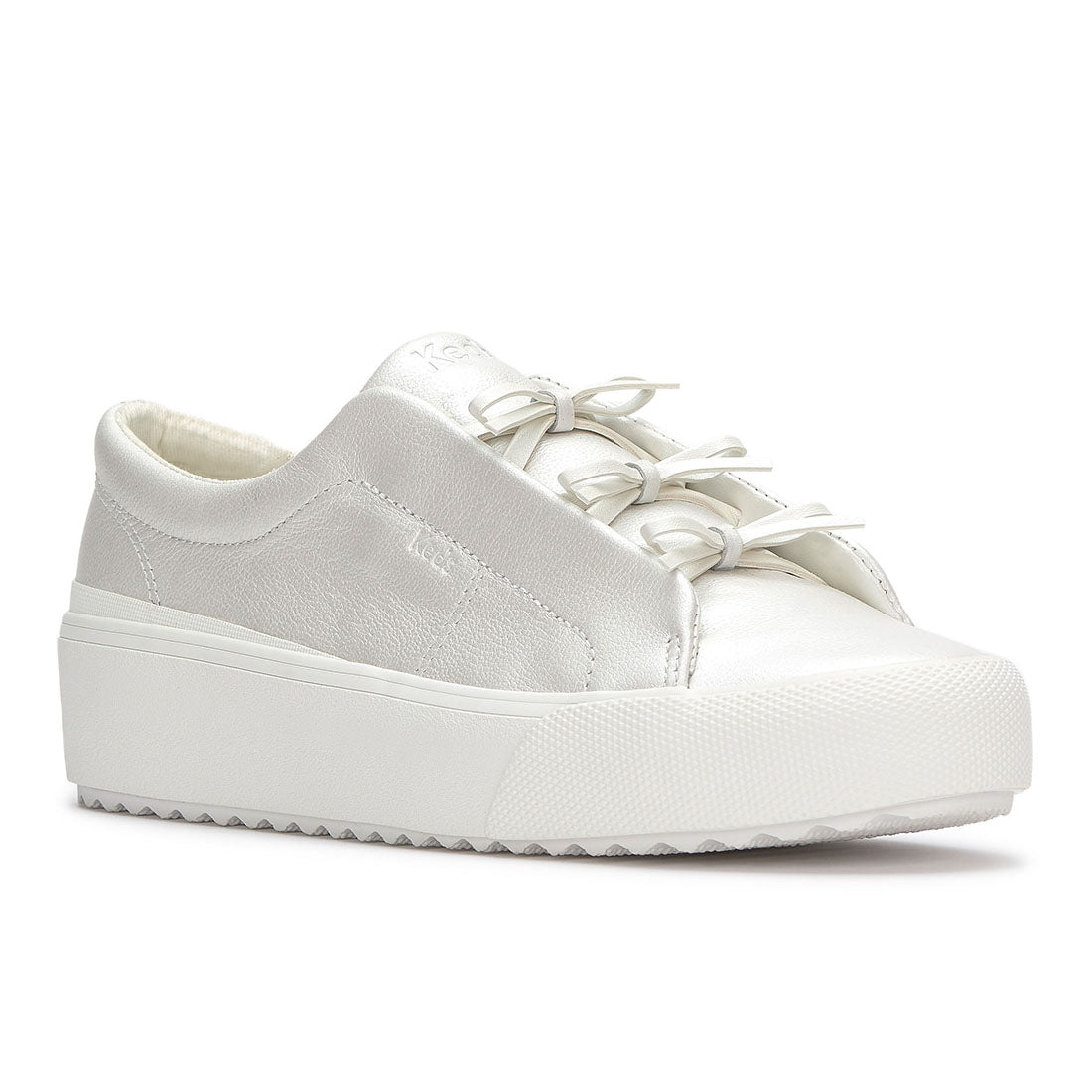 Women's Remi Mini Bow Leather Sneaker Pearlized White (WH68278-C0REMBW81100)
