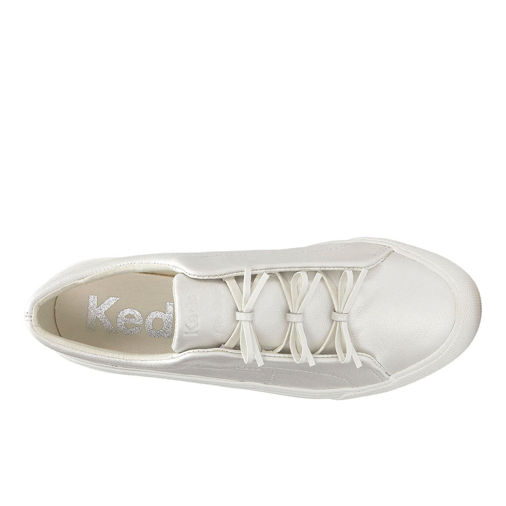 Women's Remi Mini Bow Leather Sneaker Pearlized White (WH68278-C0REMBW81100)