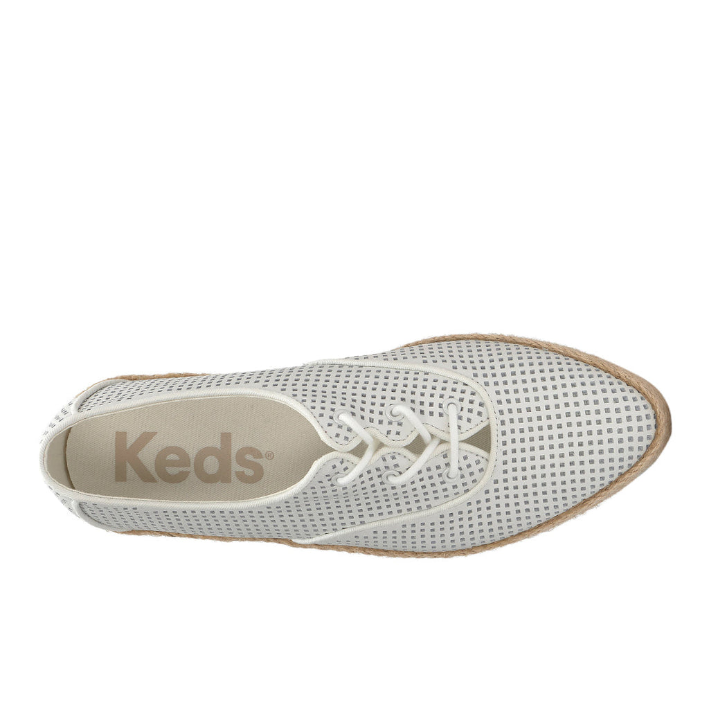 Womens Champion Point Low Wave Perf Leather Jute Foxing Sneaker Snow White (WH68384-PNTWA8110)