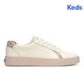Women's Pursuit Leather Snake Heel Fob Sneaker Egret (WH68391-PRSUIT7280)