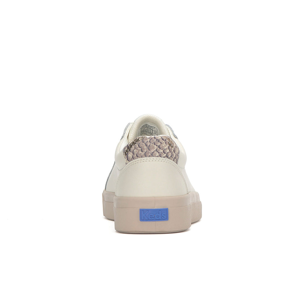 Women's Pursuit Leather Snake Heel Fob Sneaker Egret (WH68391-PRSUIT7280)