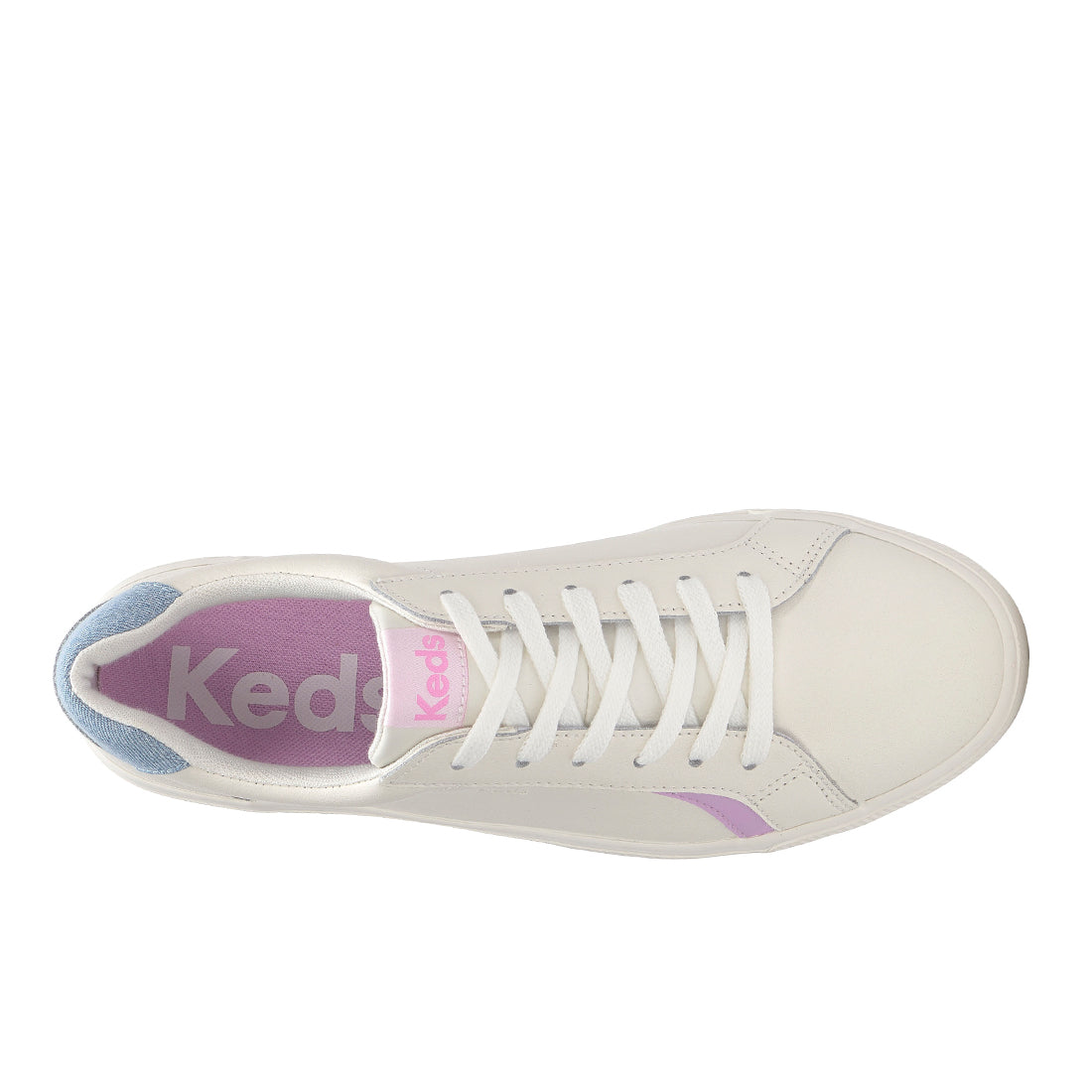 Women's Pursuit Leather Denim Heel Fob Sneaker Snow White/Light Blue (WH68392-C0PRSUIT71120)