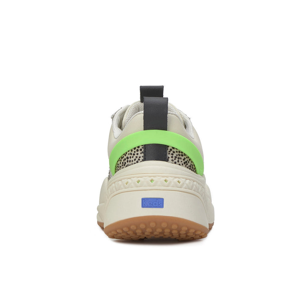 Women's Cross City Trainer Leather Sneaker Egret/Black/Lime (WH68477-C0CCTRN82800)