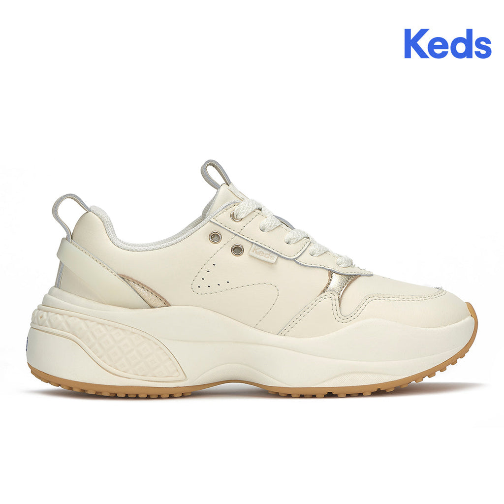 Women's Cross City Trainer Leather Sneaker Egret/Champagne (WH68478-C0CCTRN82700)
