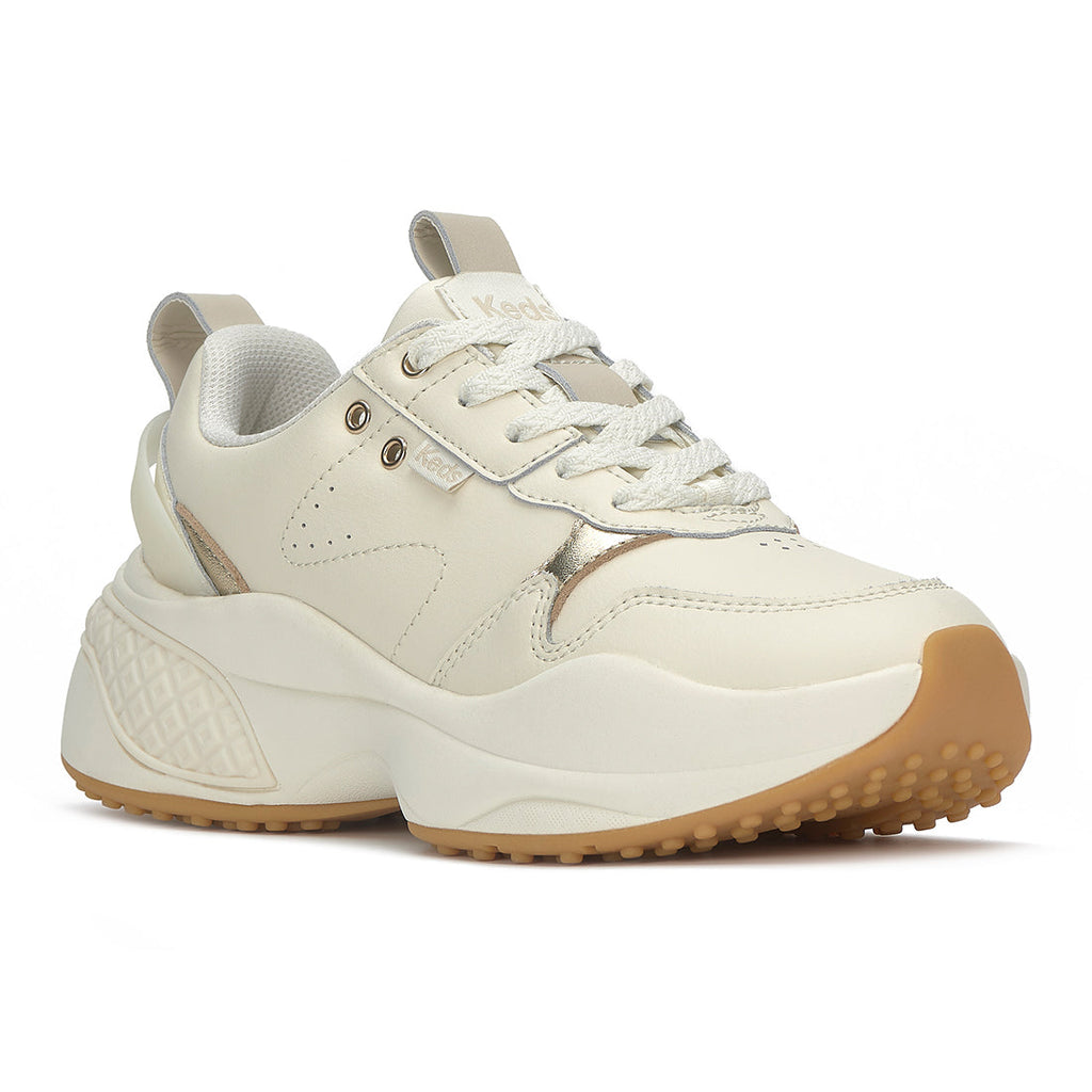 Women's Cross City Trainer Leather Sneaker Egret/Champagne (WH68478-C0CCTRN82700)