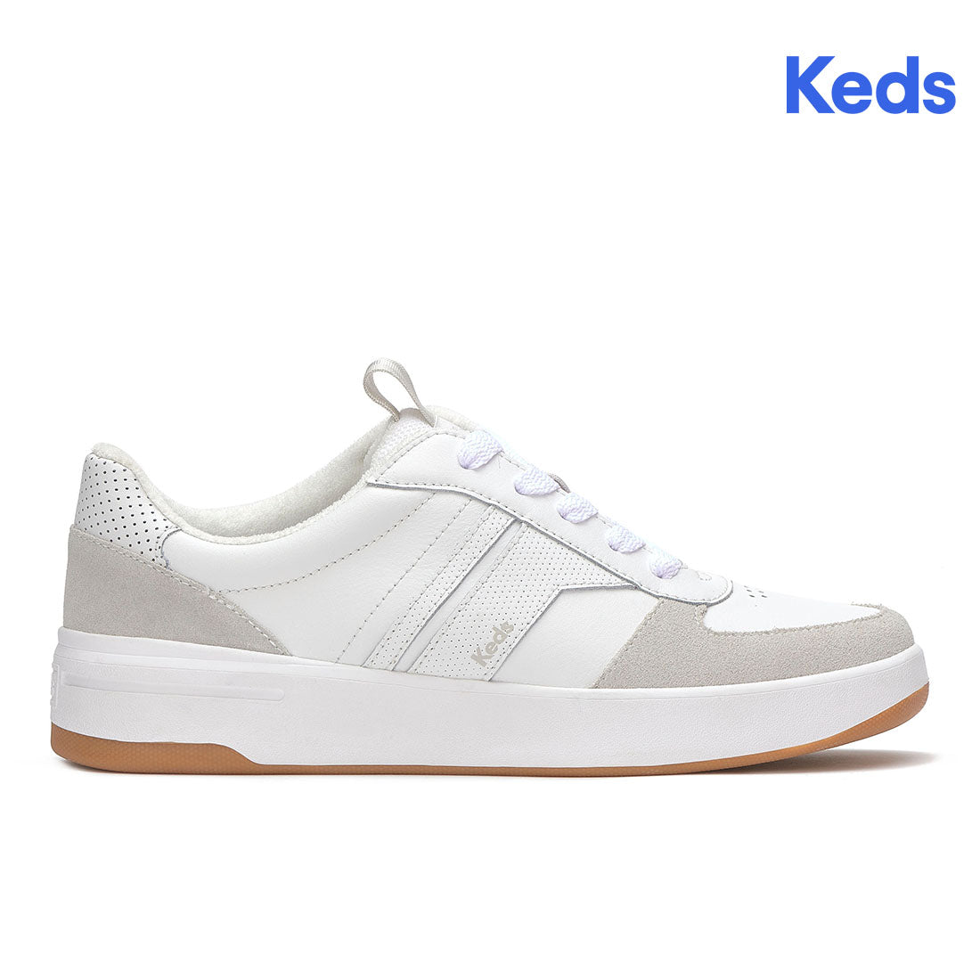 Women's The Court II Leather/Suede Sneaker White/Grey (WH68488-CRTII6110)