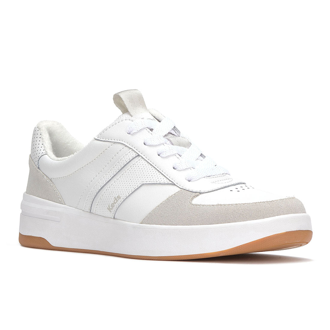 Women's The Court II Leather/Suede Sneaker White/Grey (WH68488-CRTII6110)