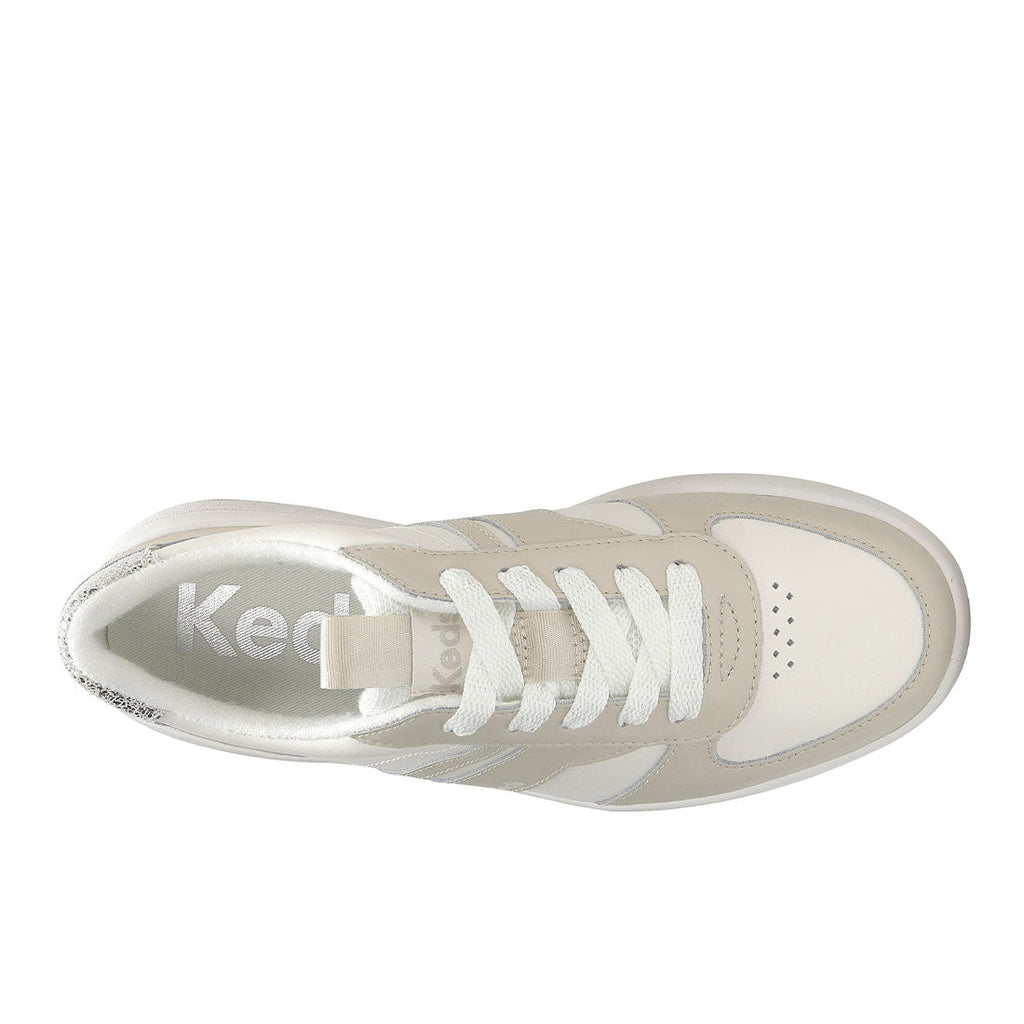 Women's The Court II Leather Sneaker Oatmeal/Silver (WH68491-CRTII7A251)