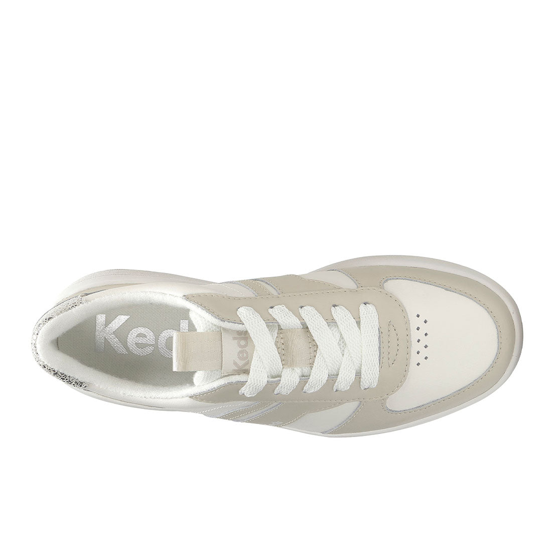 Women's The Court II Leather Sneaker Oatmeal/Silver (WH68491-CRTII7A251)