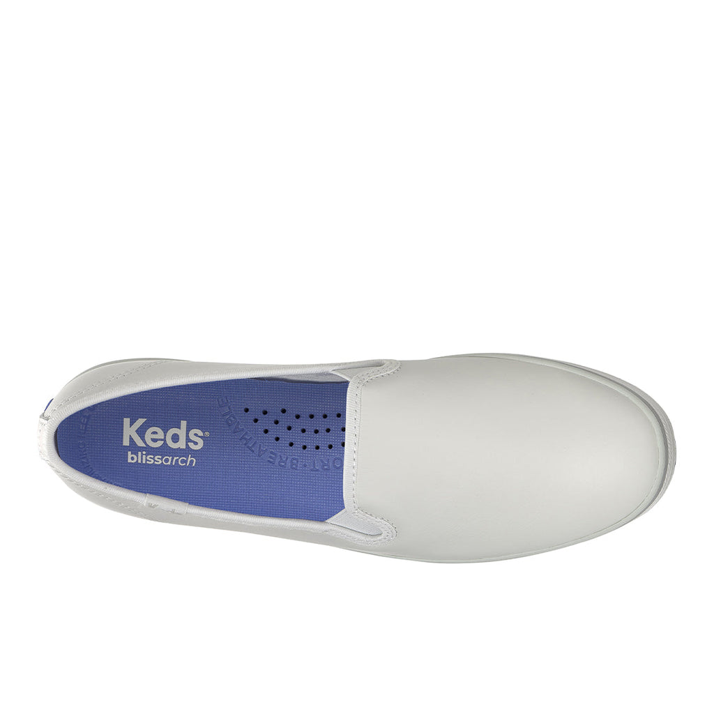 Keds Champion Slip Leather Foxing Stripe Sneaker Snow White (WH68673-CHSLIP7110)