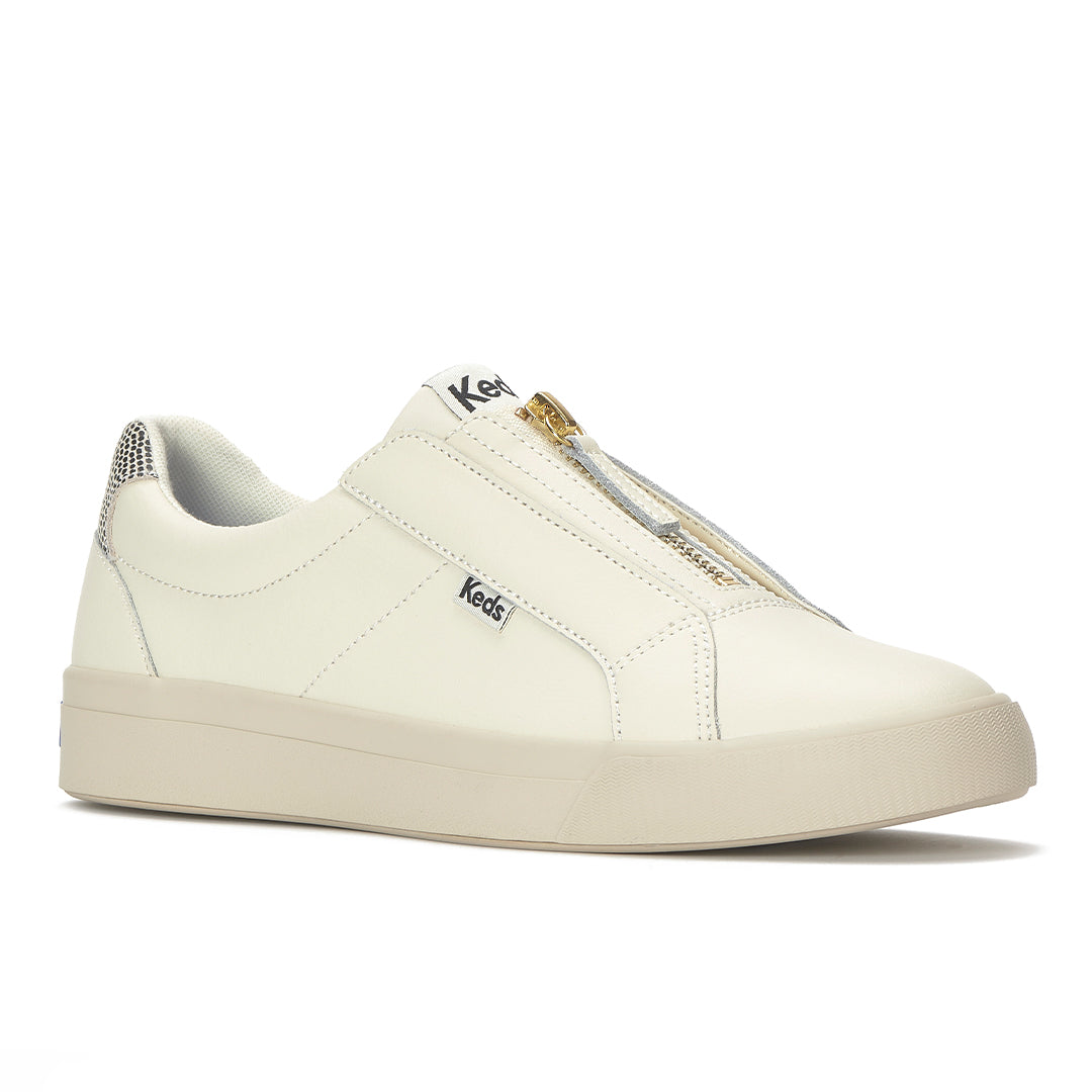 Keds Pursuit Zip Leather Dalmata Heel Egret/Black (WH68721-PRZIP7A270)