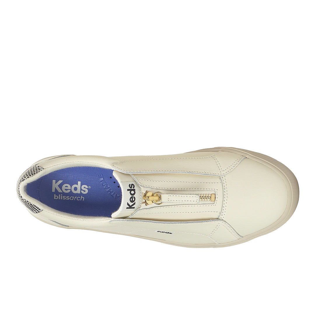 Keds Pursuit Zip Leather Dalmata Heel Egret/Black (WH68721-PRZIP7A270)