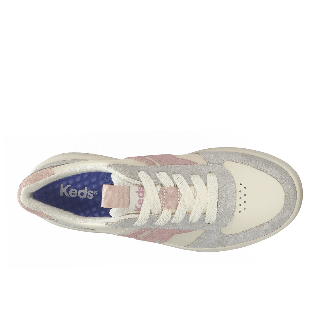 Keds The Court II Leather/Suede Egret/Blush/Grey (WH68767-CRTII7271)
