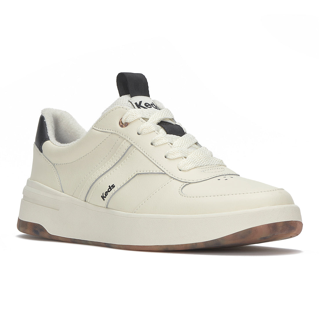 Keds The Court II Leather Pop Outsole Egret/Tan/Black (WH68768-CRTII7B270)