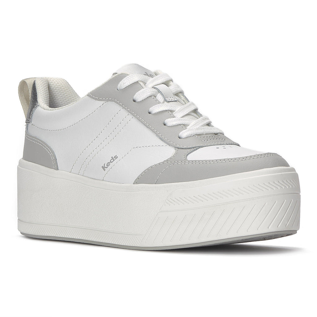 Keds Skyler II Leather Metallic Heel White/Grey/Silver (WH68771-SKYII7A110)
