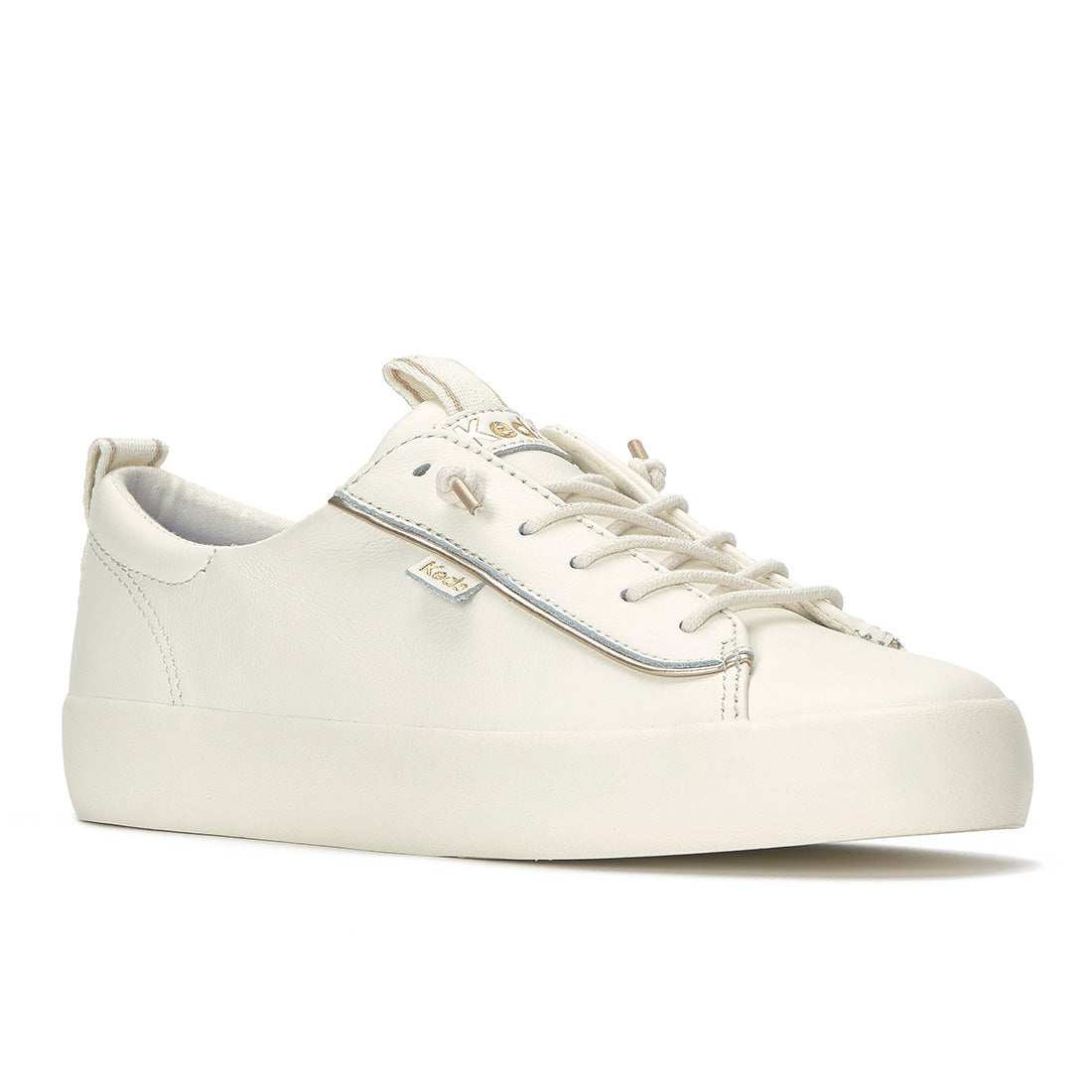 Keds Kickback Premium Leather Pop Binding Egret/Gold (WH68877-KICKBK7A280)