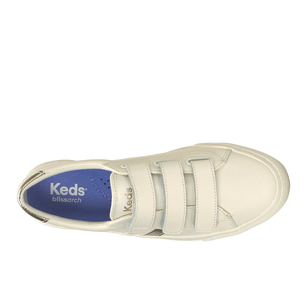 Keds Jump Kick V Leather Retro Logo Egret/Champagne (WH68937-JKVLOGO7270)