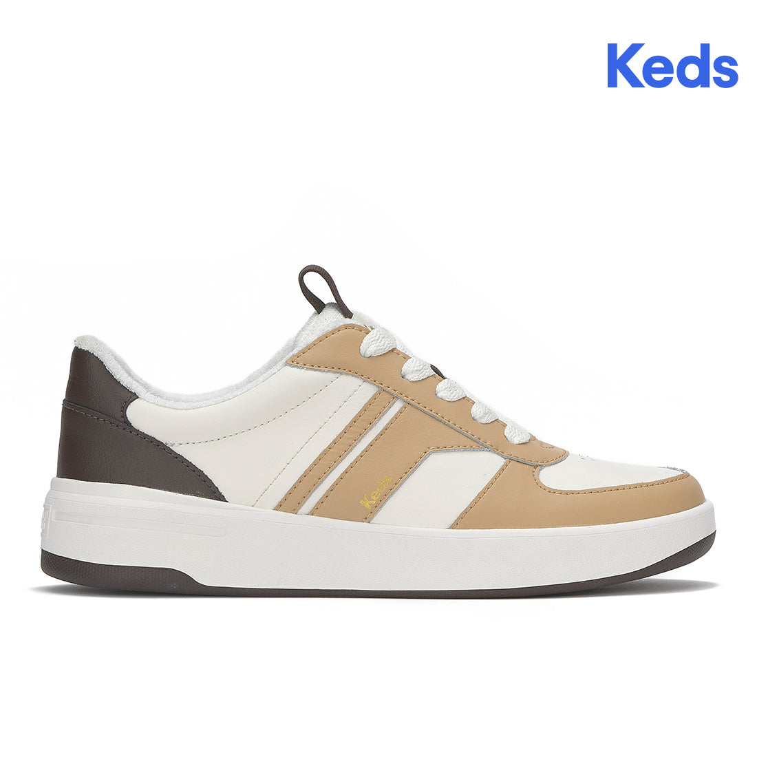 Keds The Court II Leather Snow White/Latte/Coffee (WH69051-CRTII7C)