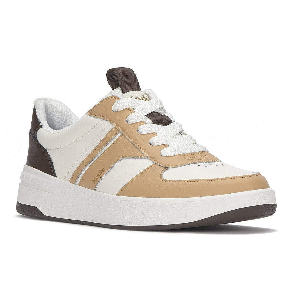Keds The Court II Leather Snow White/Latte/Coffee (WH69051-CRTII7C)