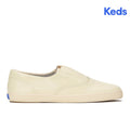 Women's Keds Champion Round Toe Slip Leather Parchment Sneaker (RNCVO6A103-WH69126)