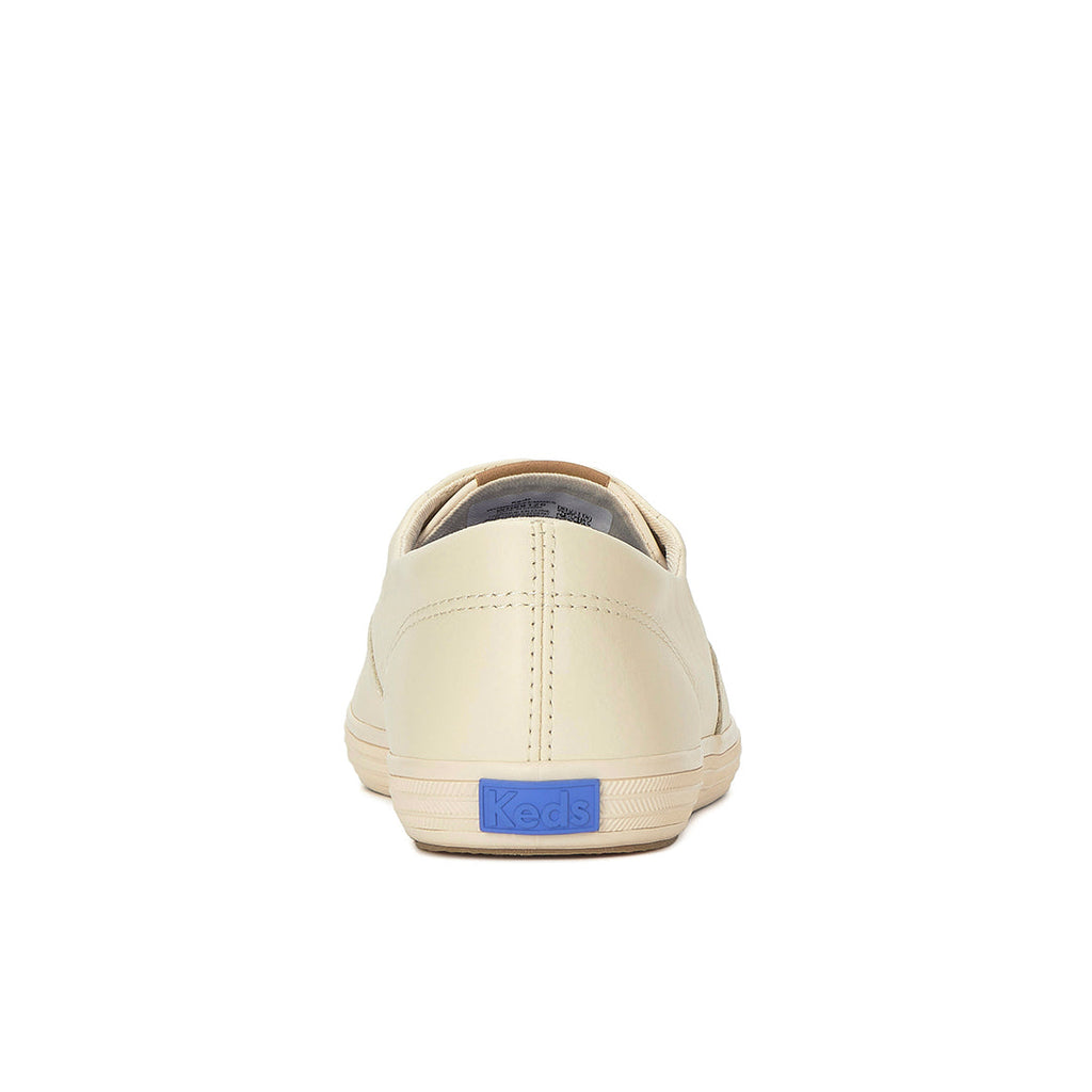 Women's Keds Champion Round Toe Slip Leather Parchment Sneaker (RNCVO6A103-WH69126)