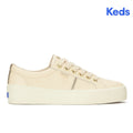 Women's Jump Kick Duo Leather Parchment/Gold Sneaker (JKDUO7A101-WH69174)