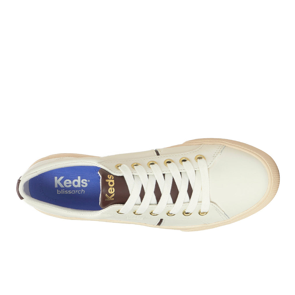 Women's Jump Kick Duo Leather Snow White/Chocolate Sneaker (JKDUO7A110-WH69175)