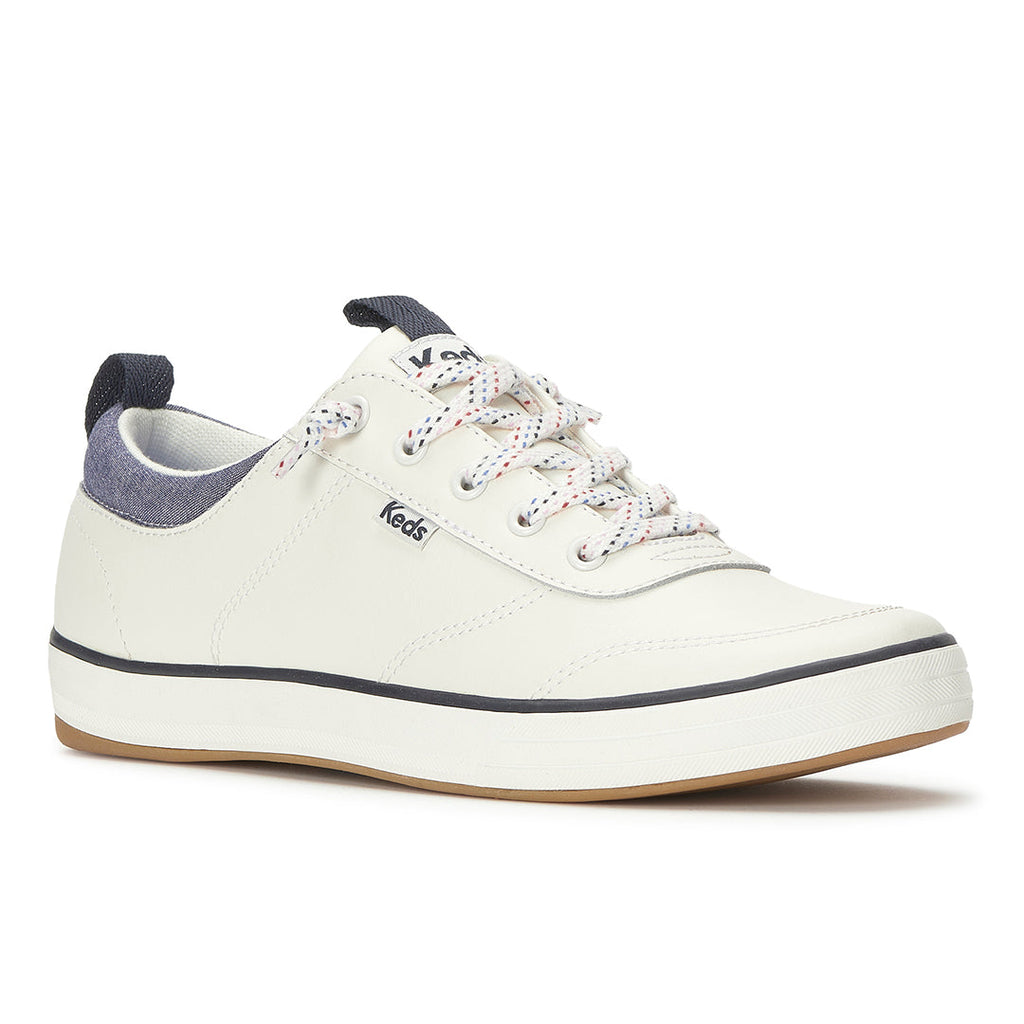 Women's Center III Slip On Leather Nautical Snow White/Navy Sneaker (CNTSLP7111-WH69180)