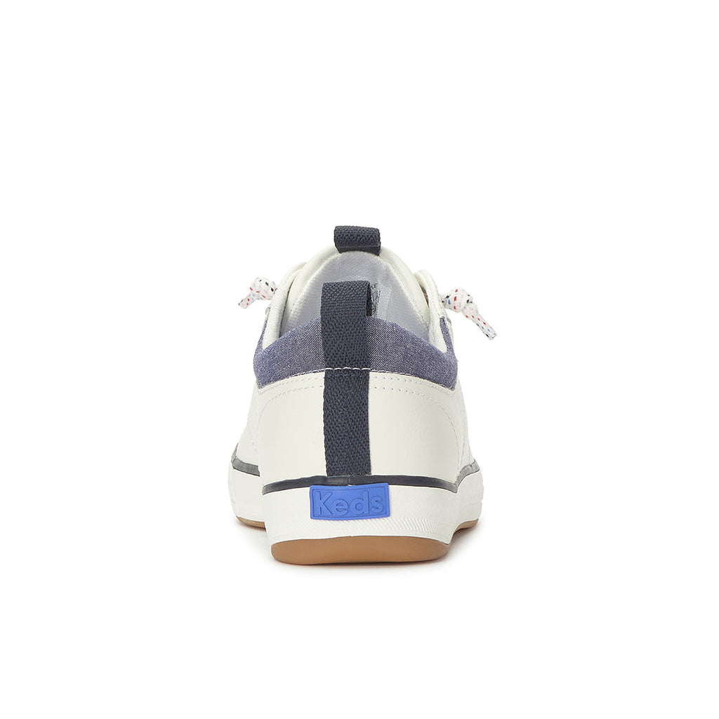 Women's Center III Slip On Leather Nautical Snow White/Navy Sneaker (CNTSLP7111-WH69180)