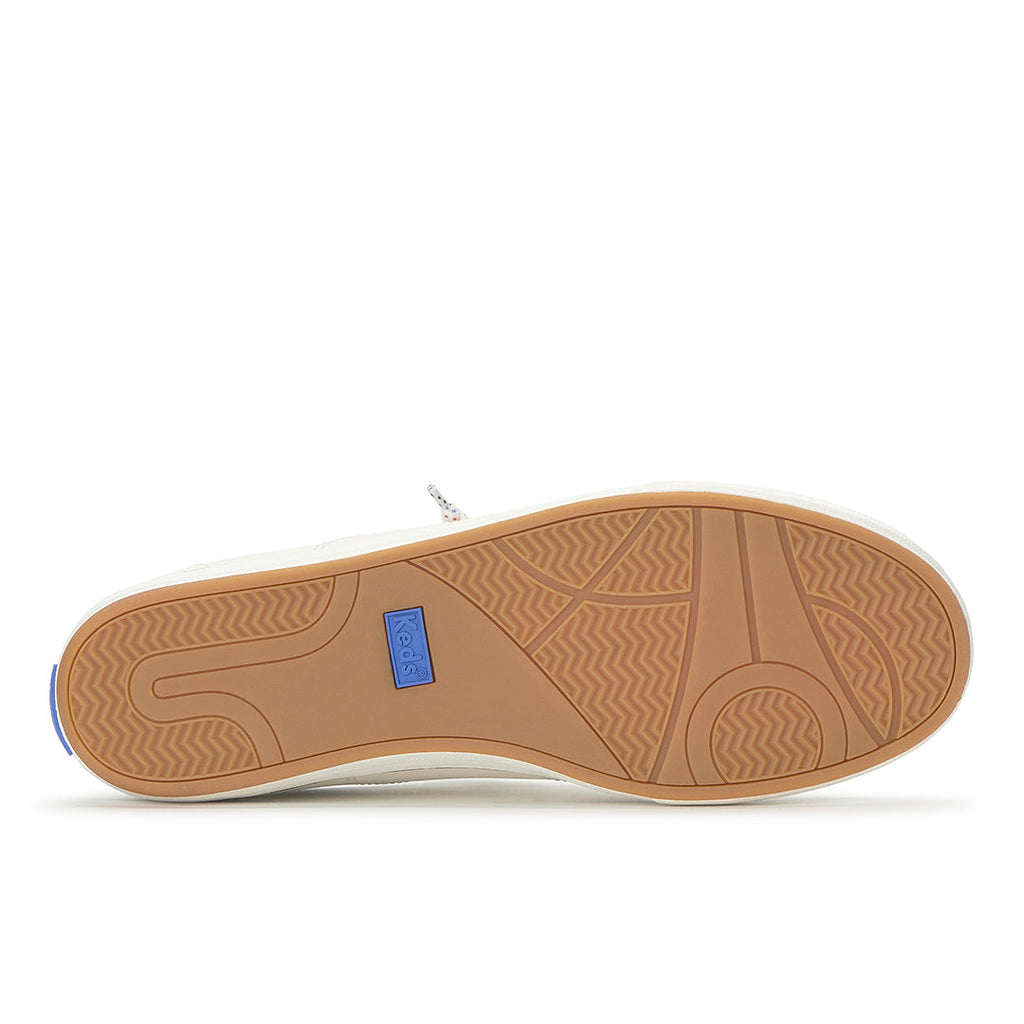 Women's Center III Slip On Leather Nautical Snow White/Navy Sneaker (CNTSLP7111-WH69180)