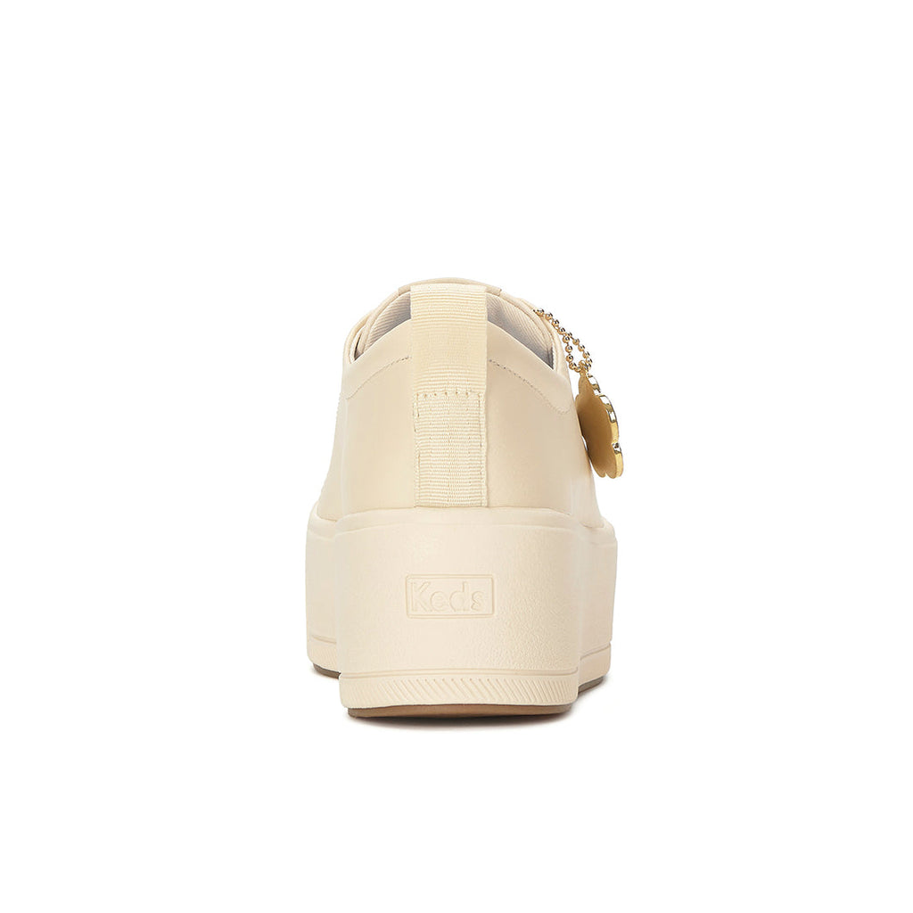 Women's Skyler Leather Daisy Charm Parchment Sneaker (SKYLER7B103-WH69256)