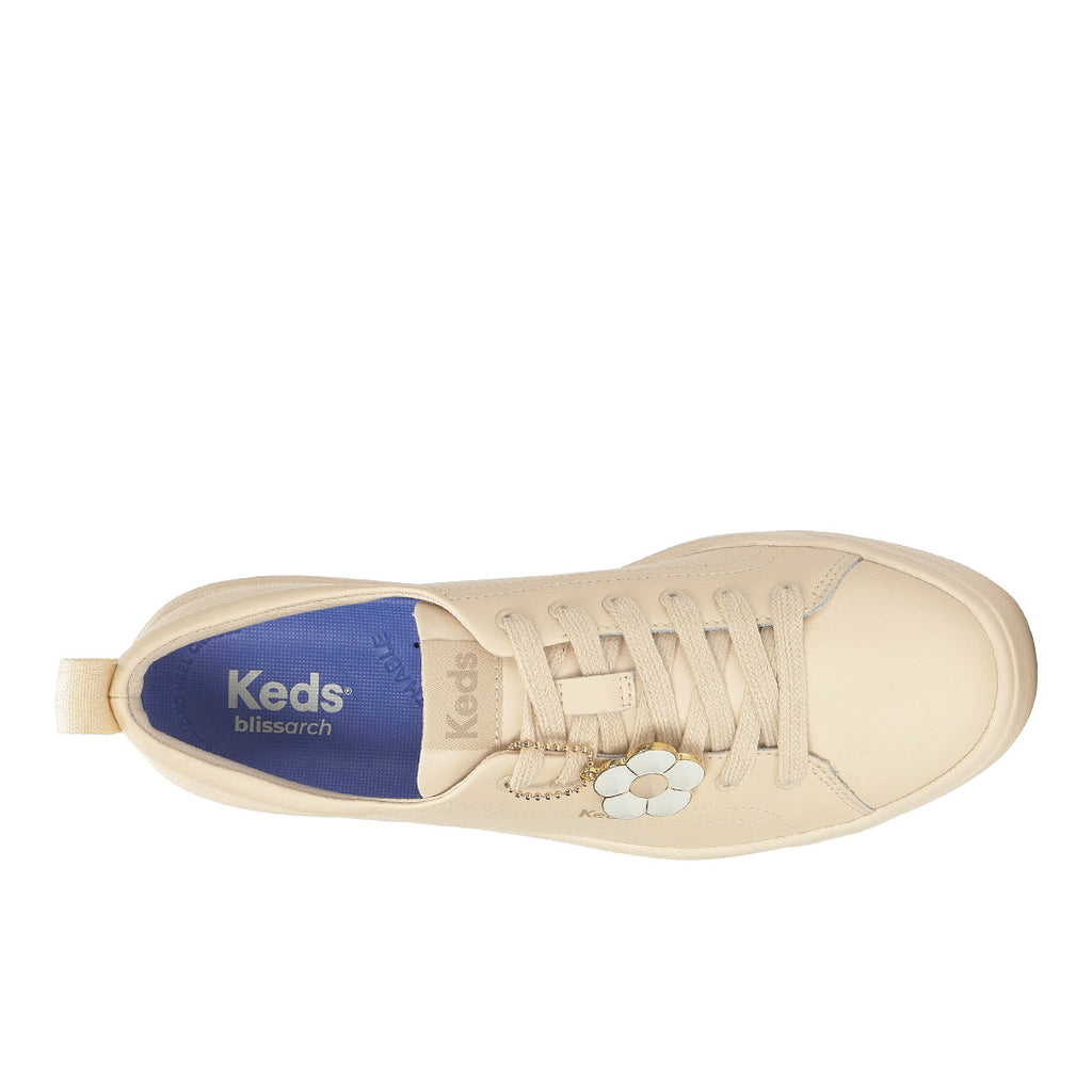 Women's Skyler Leather Daisy Charm Parchment Sneaker (SKYLER7B103-WH69256)