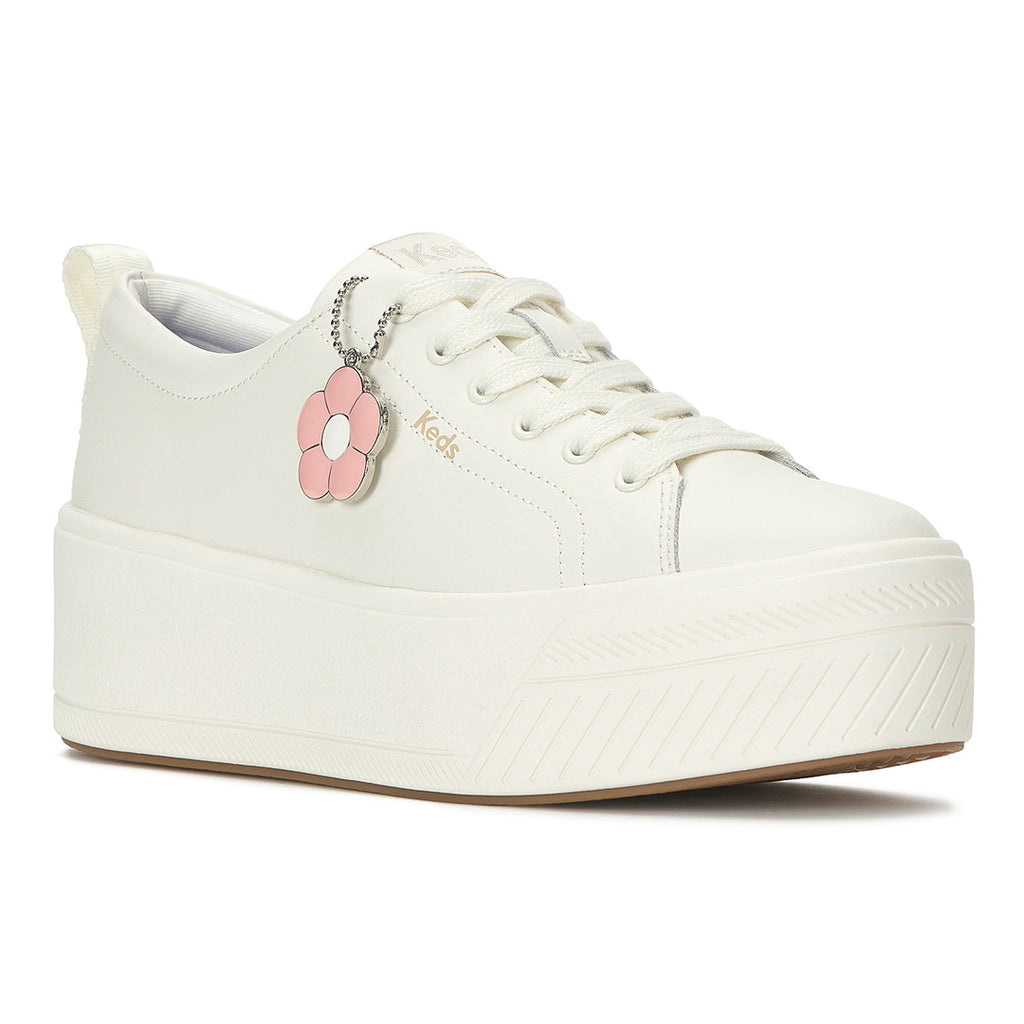Women's Skyler Leather Daisy Charm Snow White Sneaker (SKYLER7B110-WH69257)