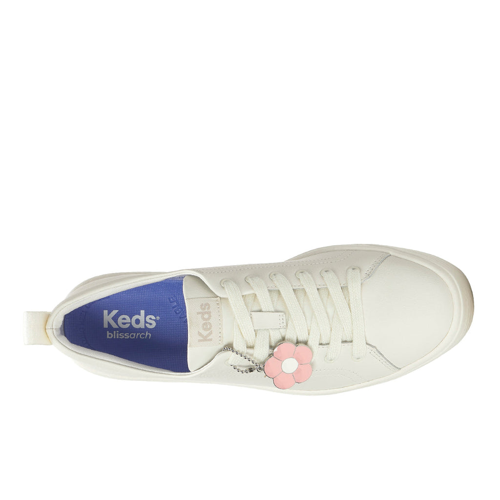 Women's Skyler Leather Daisy Charm Snow White Sneaker (SKYLER7B110-WH69257)