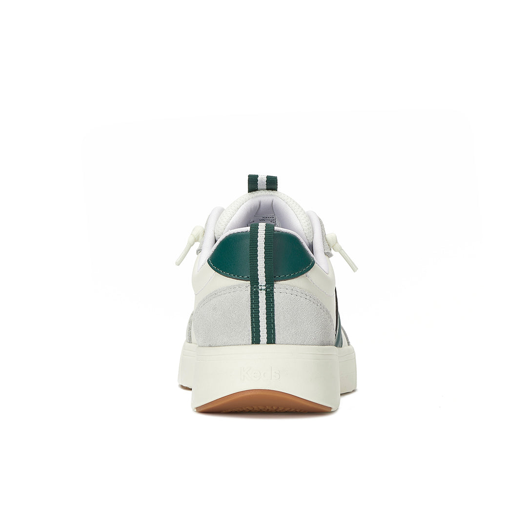 Women's Blisswalk Ubal Leather/Suede Snow White/Light Grey/Forest Green Sneaker (BLISUB7111-WH69383)