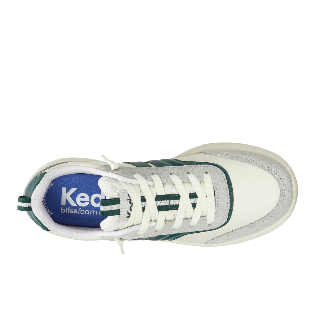 Women's Blisswalk Ubal Leather/Suede Snow White/Light Grey/Forest Green Sneaker (BLISUB7111-WH69383)