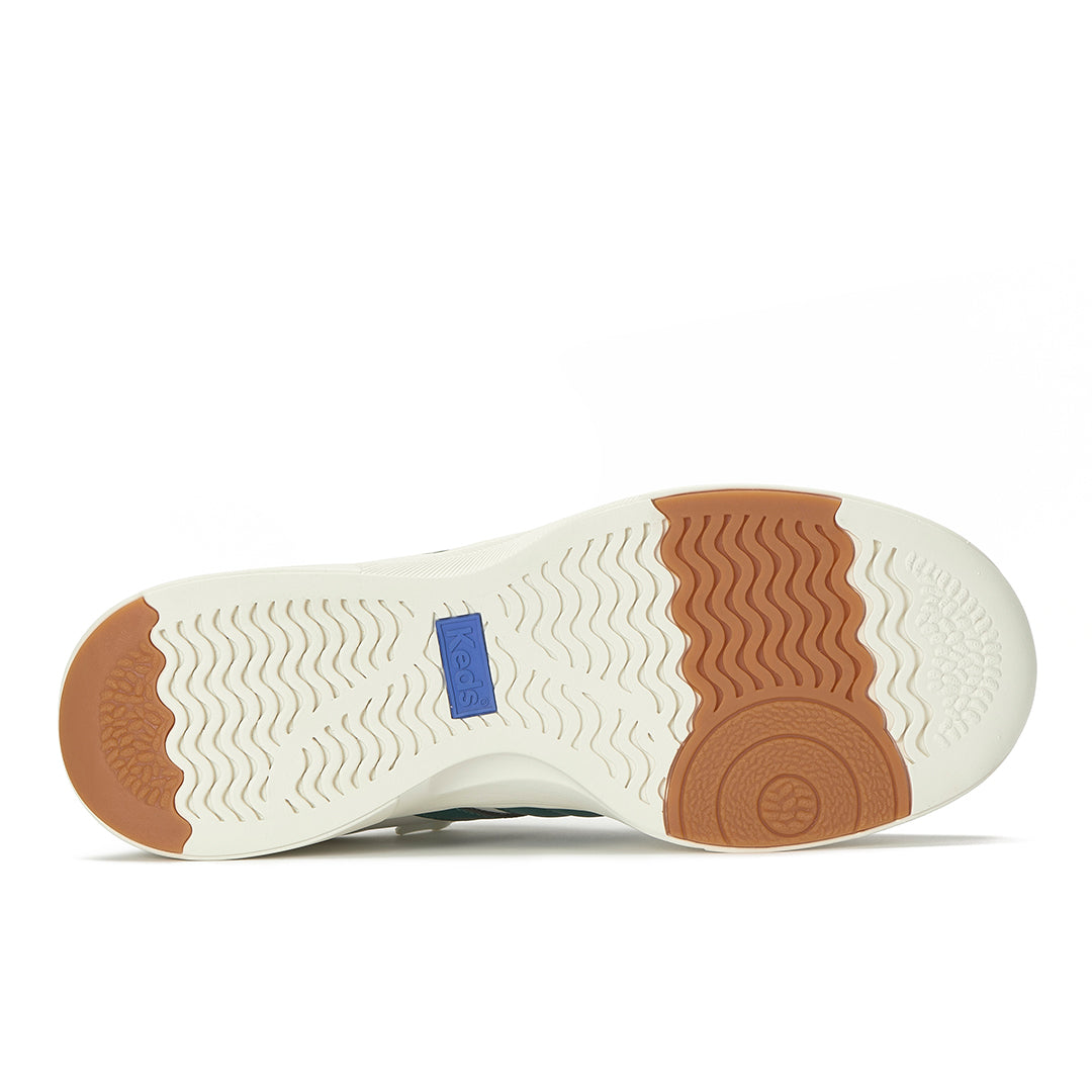 Women's Blisswalk Ubal Leather/Suede Snow White/Light Grey/Forest Green Sneaker (BLISUB7111-WH69383)
