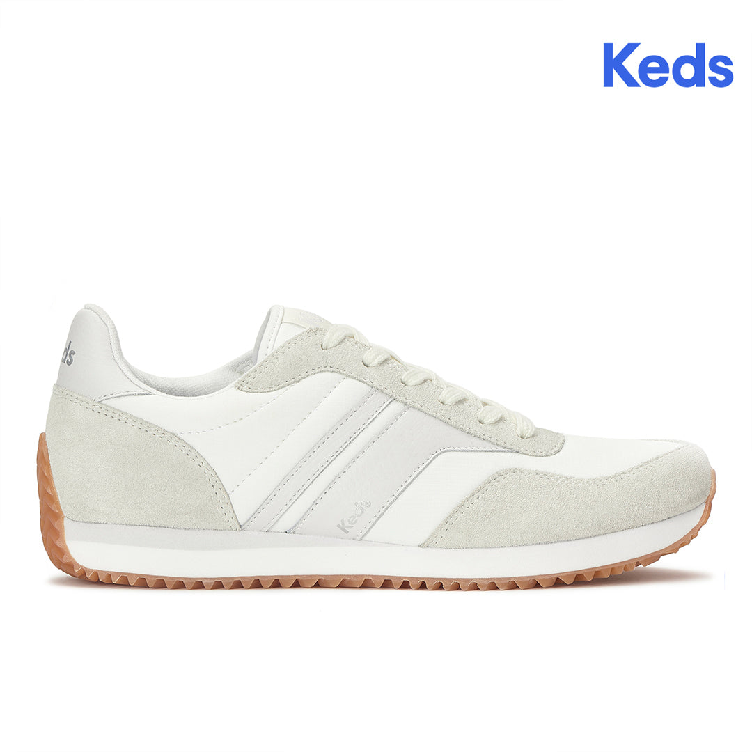 Women's Rena Nylon/Suede Snow White/Gold Sneaker (RENA5C111-WH69393)