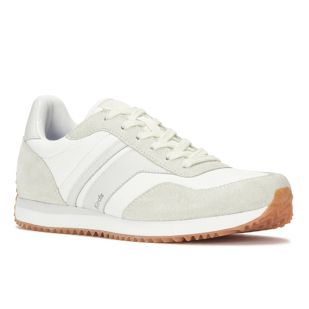 Women's Rena Nylon/Suede Snow White/Gold Sneaker (RENA5C111-WH69393)