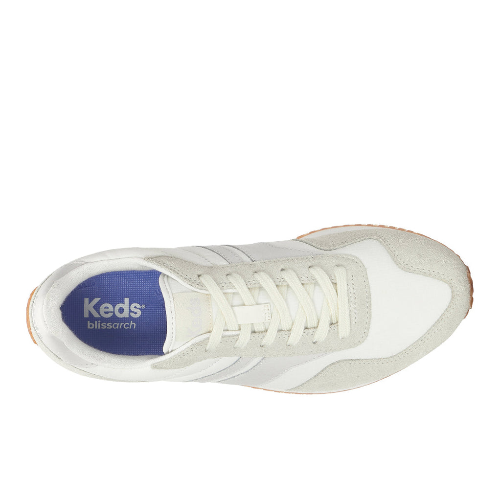 Women's Rena Nylon/Suede Snow White/Gold Sneaker (RENA5C111-WH69393)
