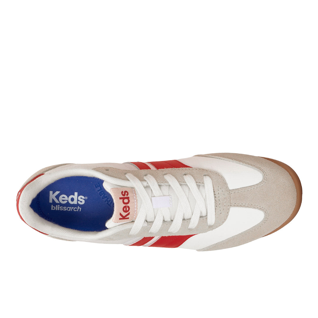 Women's Revival Nylon/Suede/Leather Snow White/Red Sneaker (RVIVL5B112-WH69396)
