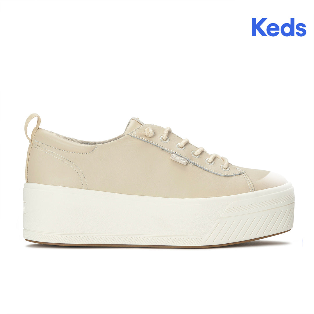 Women's Skyler Slip On Leather Oatmeal Sneaker (SKYSLP6280-WH69413)