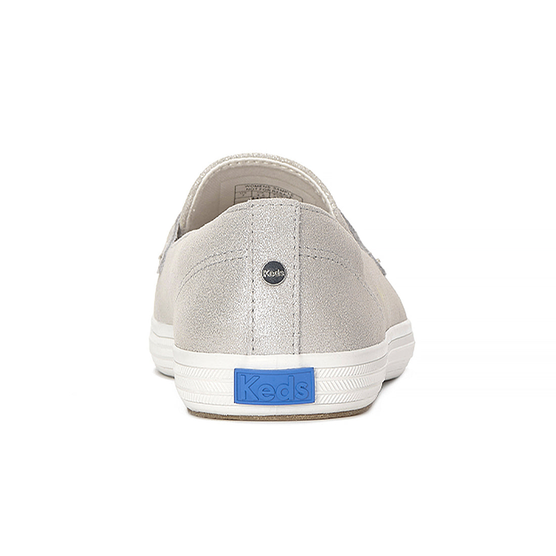 Womens Keds Square Toe Loafer Glitter Suede Pale Silver Sneakers (C0SQLFR70400 - WH69699)