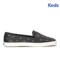 Womens Keds Square Toe Loafer Leather Studs Black/Silver Sneakers (SQLFR8A0020-WH69702)
