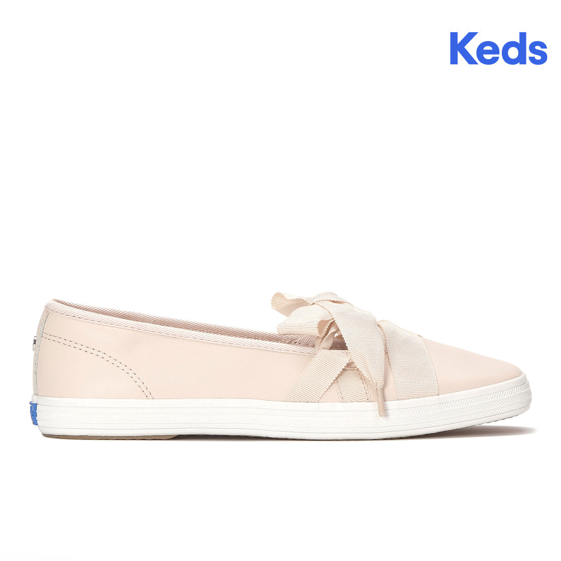 Womens Keds Square Toe Ballet Leather Fall Blush Sneakers (SQBAL76800-WH69704)